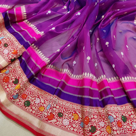 Kanisha Kora Handwoven Saree Beautiful Sari