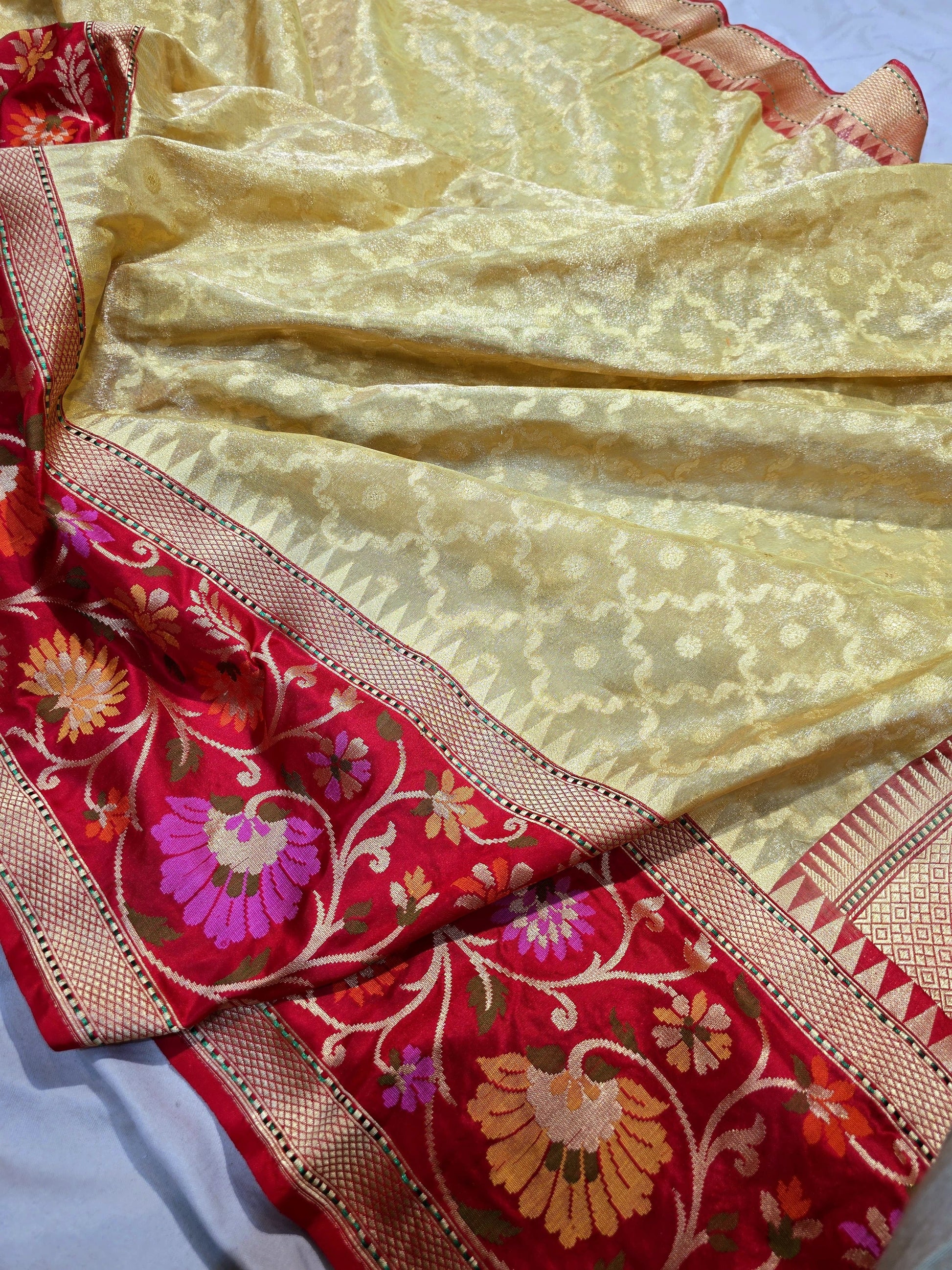 Vahiba Banarsi saree handwoven sarees blouse Indian sari SaffronFashion