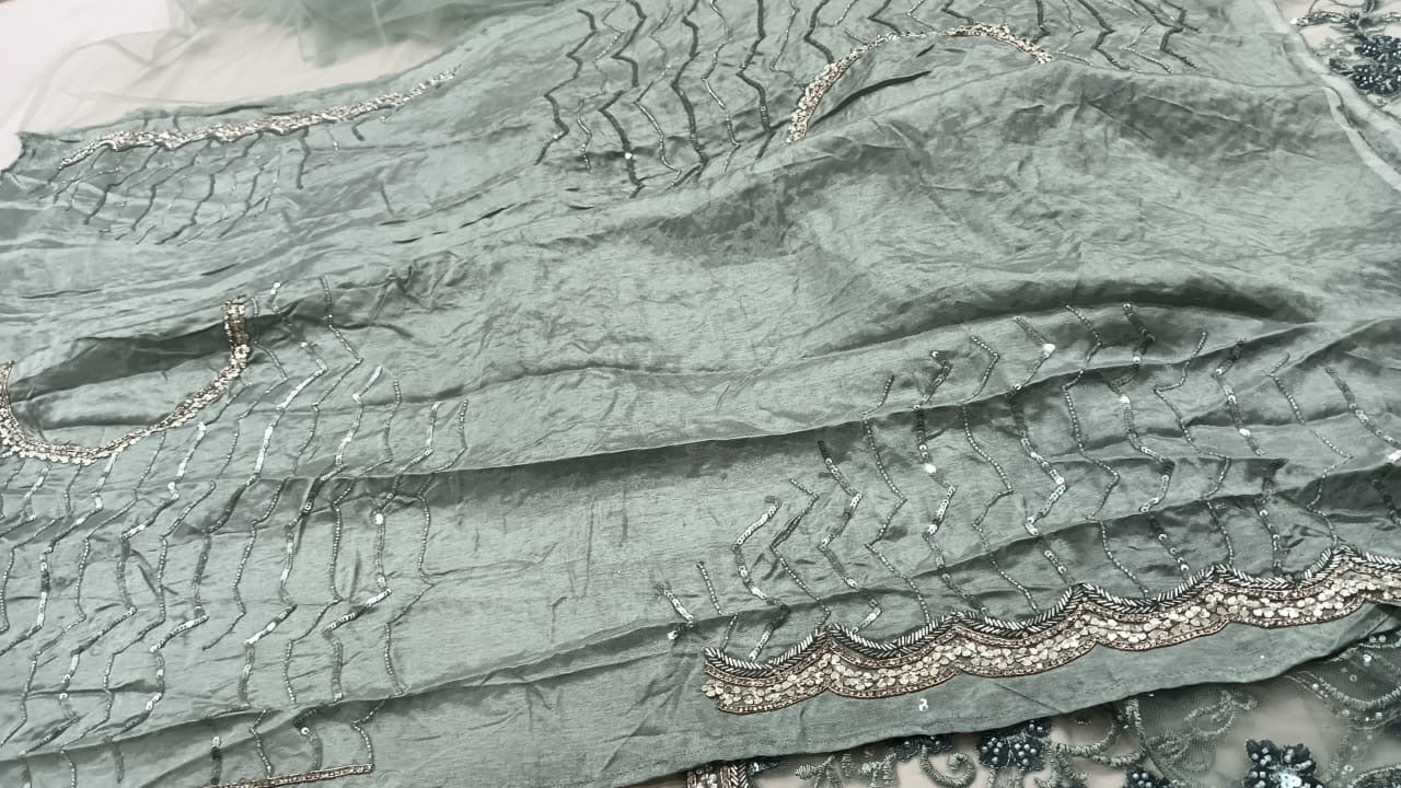 Korean Inspired Net Saree Pearl Saree Women Saree Partywear sari - Saffronfashionindia