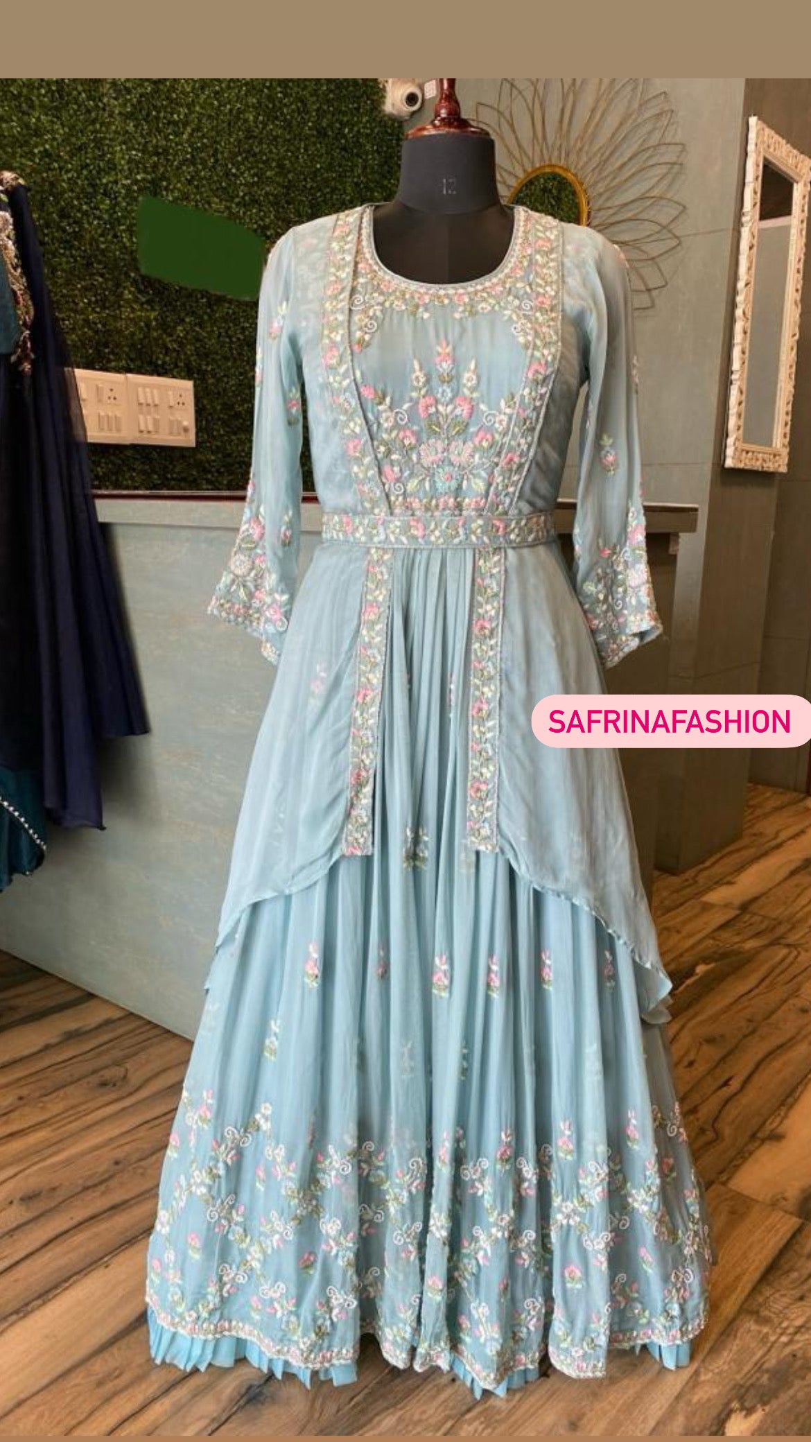 Blue Dress Women Dresses Sangeet dress wedding dress - Saffronfashionindia