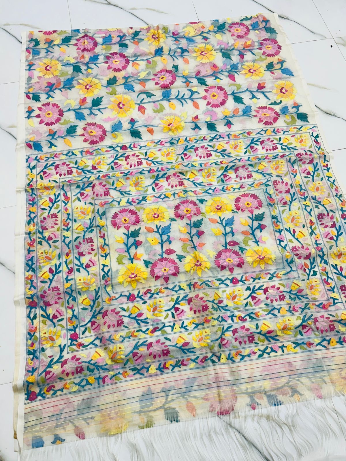 Arvika jamdani saree Tantuj saree Indian sari blouse SaffronFashion