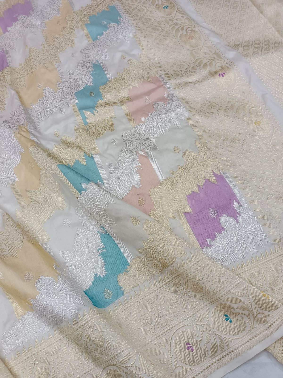 Kaveri banarsi katan silk saree Rangkat Saree - Saffronfashionindia