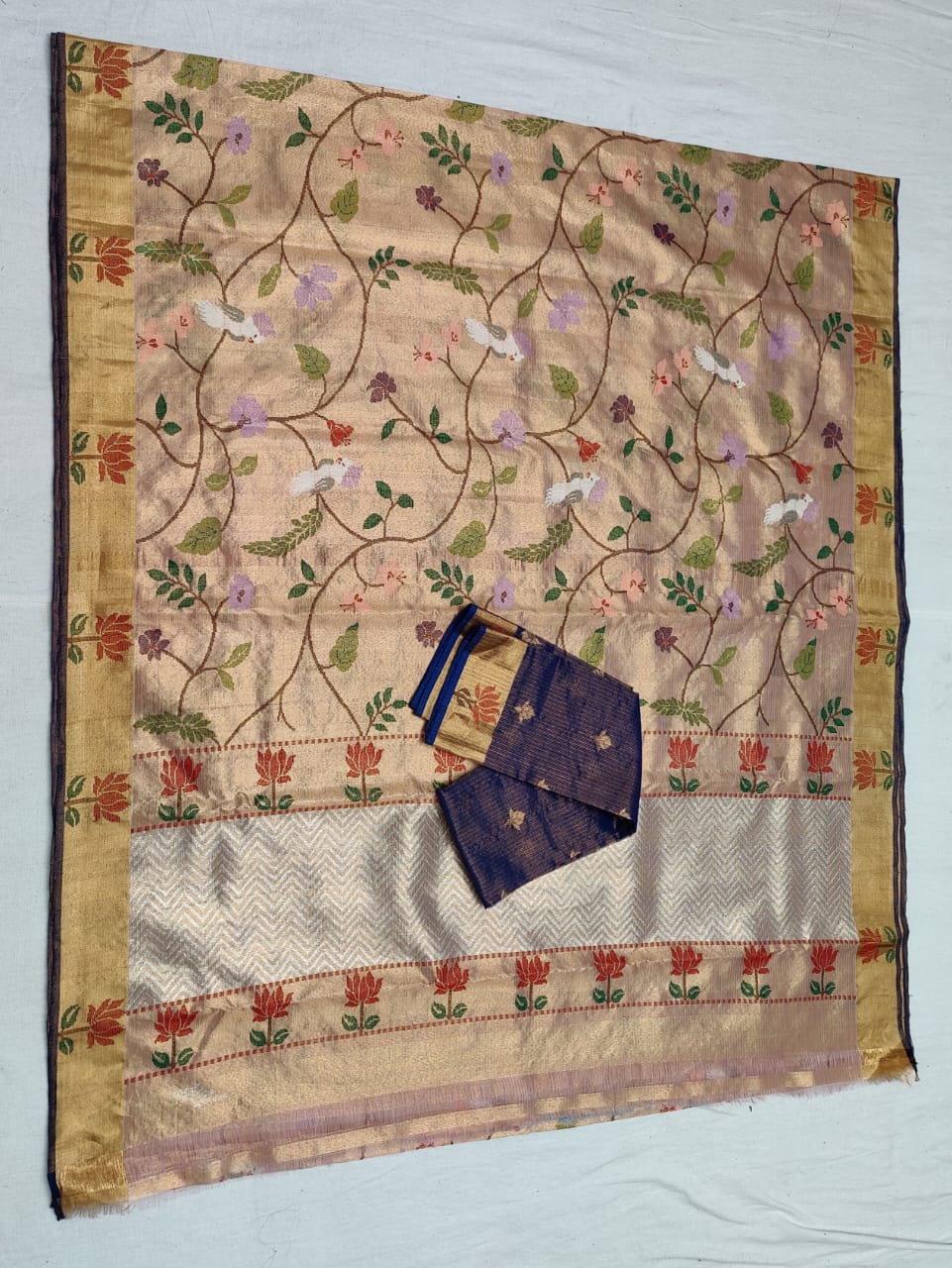 Mahinum Double Tissue Zari Kota Saree Indian Saree - Saffronfashionindia