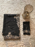 Black Stunning saree Indian organza silk sari