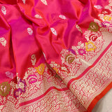 Pink Katan Handwoven Silk Saree