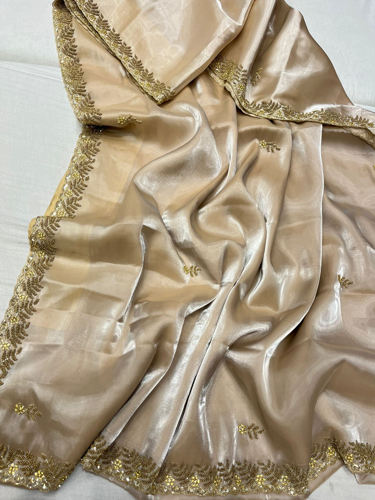 Simana tissue organza saree,,,,,reception sari - Saffronfashionindia