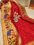 Ranaisha Indian traditional peacock inspired paithani Saree Autgentic Paithani Sarees