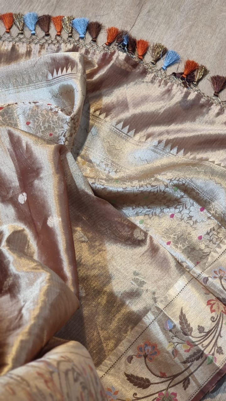 Bulandi double tissue organza sarees - Saffronfashionindia