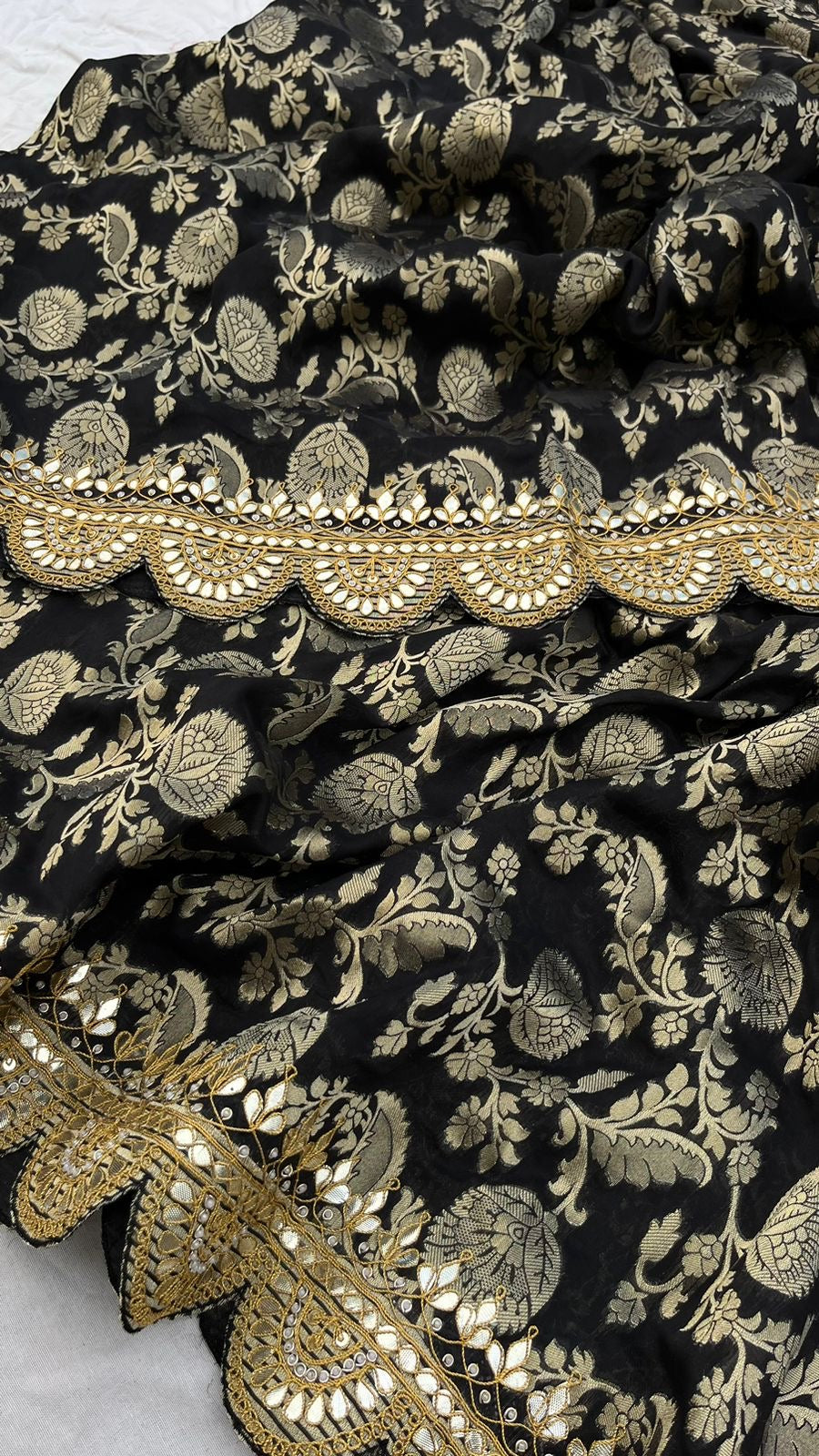 Sultana Khaddi Gorgette Saree Traditional Sarees - Saffronfashionindia