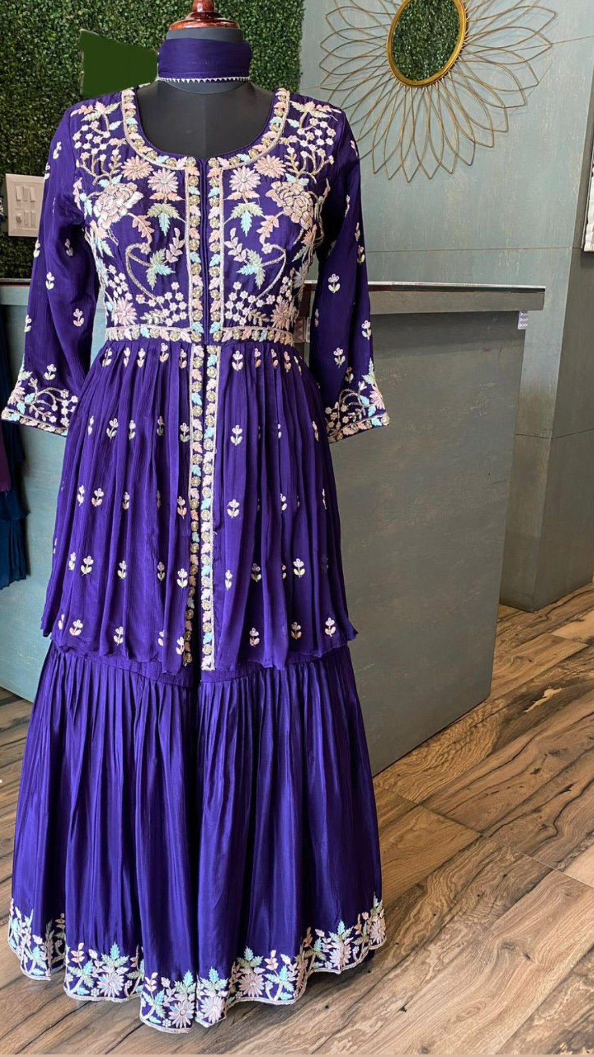 Purple indowestern dress indian gown - Saffronfashionindia
