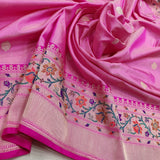 Paithani inspired Katan silk handwoven saree