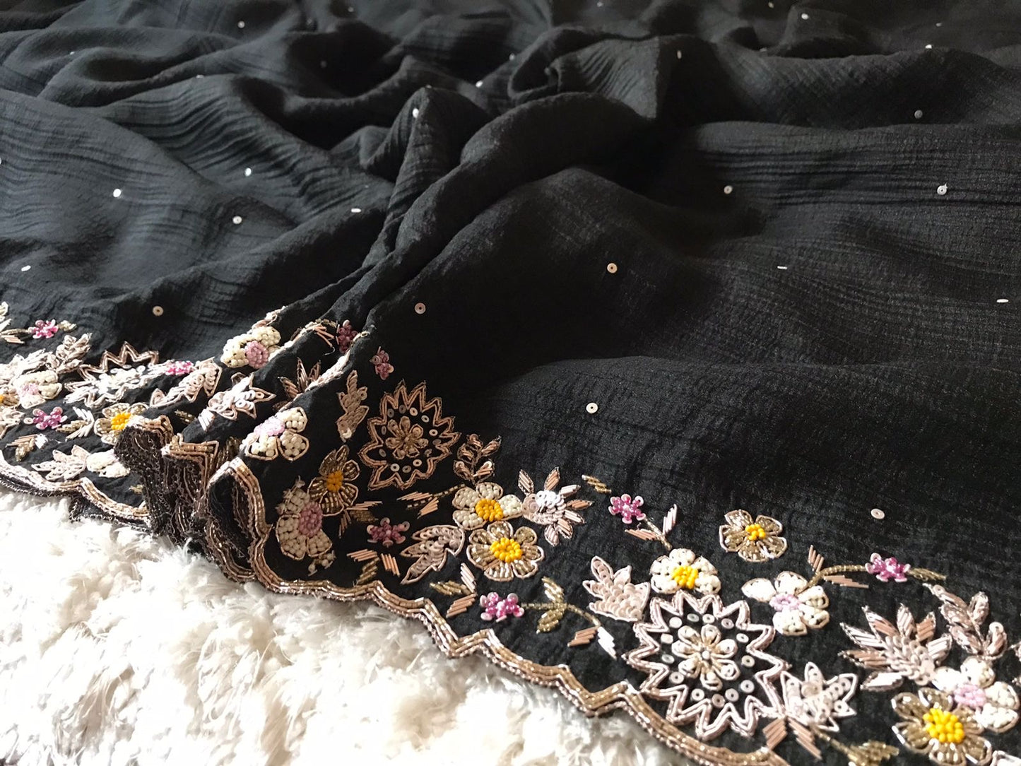 Black Partywear saree premium saree - Saffronfashionindia