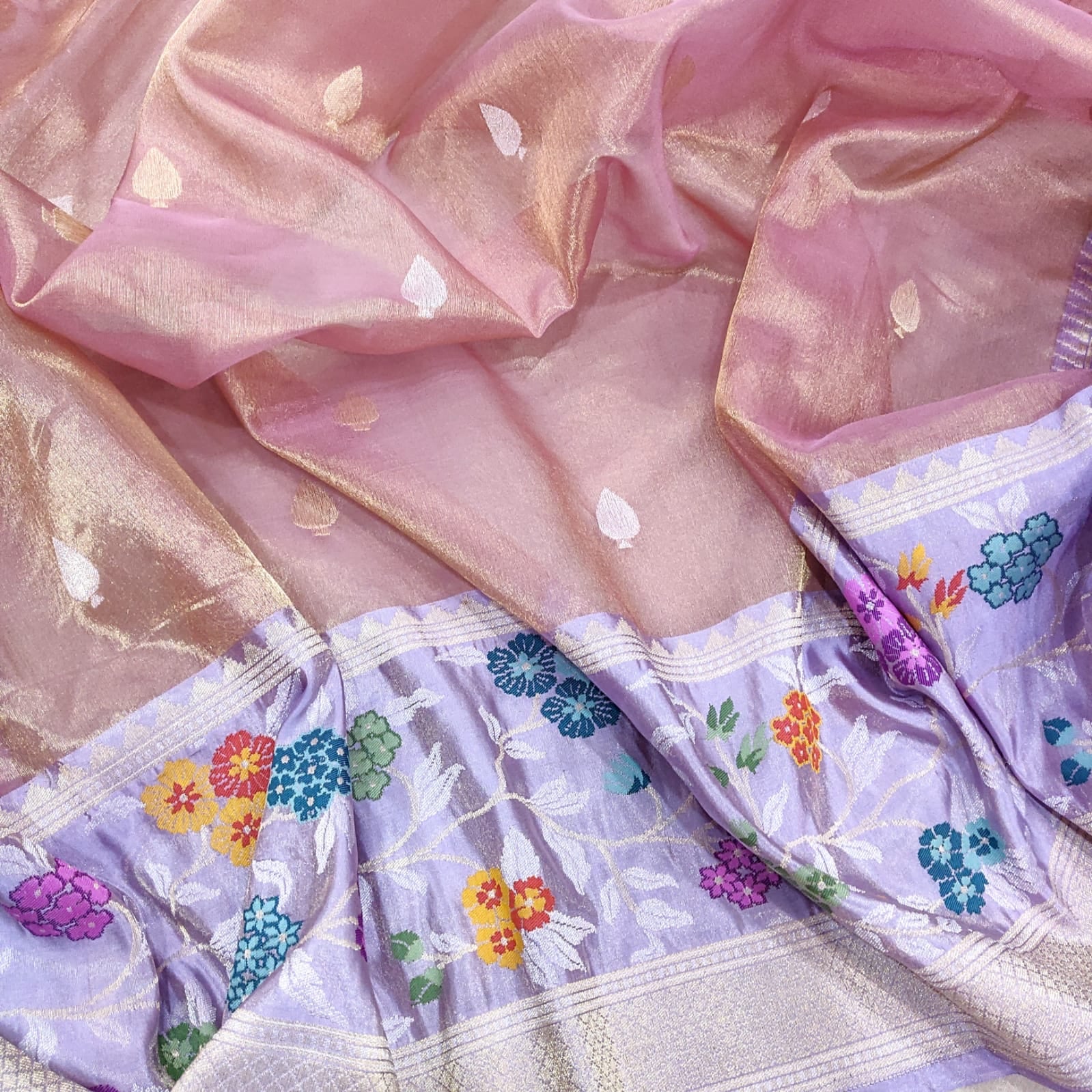 Tissue handwoven exclusive saree - Saffronfashionindia