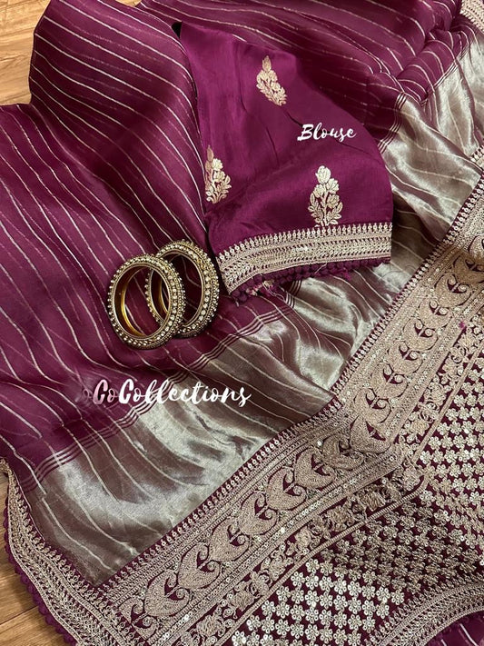 Vini organza silk saree zari saree - Saffronfashionindia