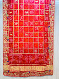 Red gajji silk dupatta gharchola dupatta Indian traditional dupatta SaffronFashion
