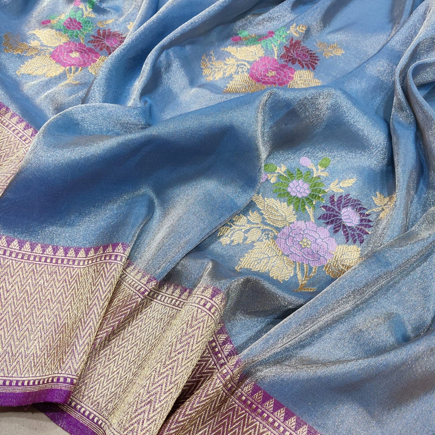 Ektara Tissue Zari Handwoven Sarees - Saffronfashionindia