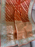Gottapatti organza weaved saree reception saree