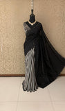 Black beauty saree sequins embroidery sarees blouse