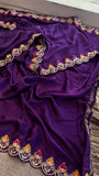 Purple Gajji Silk Saree Luxury Silk Saree blouse