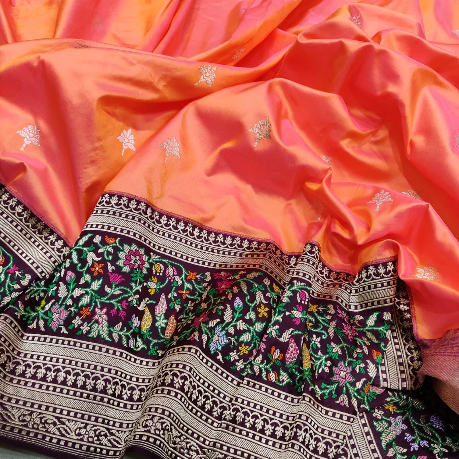 Zari katan handwoven kadwa saree silk sarees - Saffronfashionindia