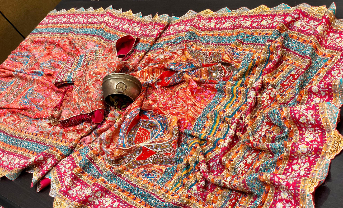 Chinon sarees handmade saree Ajrakh sari blouse Indian wedding sarees SaffronFashion