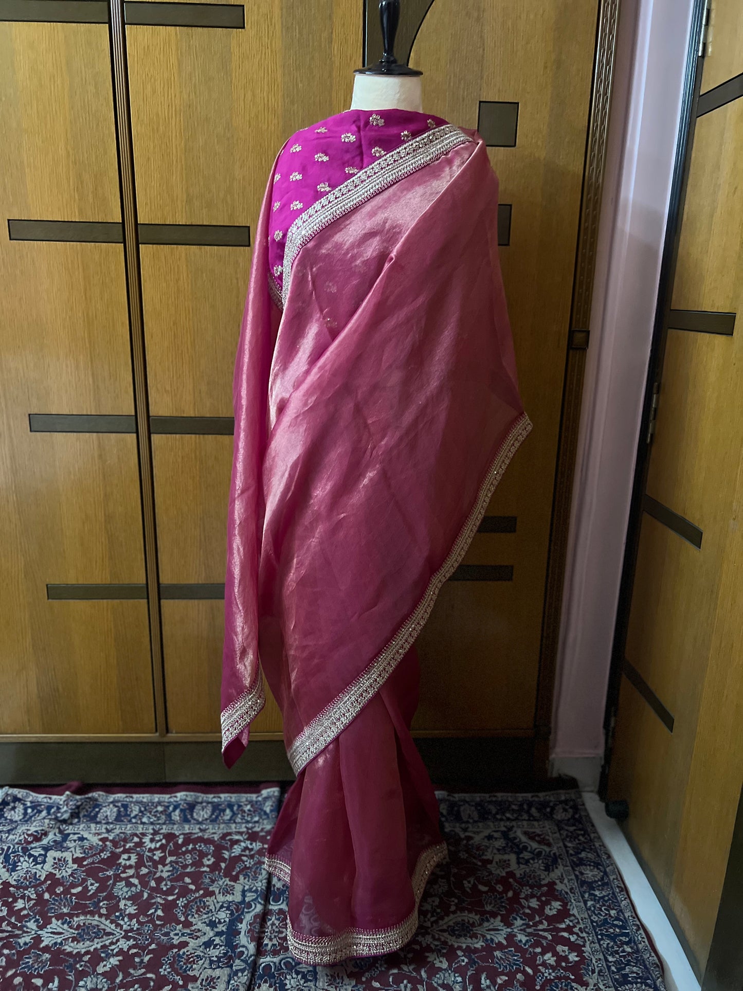 Moumi Kanjeevaram inspired tissue organza saree - Saffronfashionindia