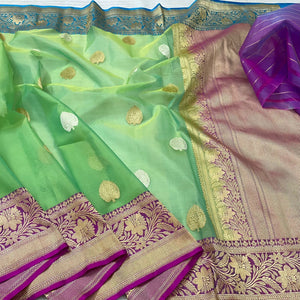 Jamuna ganga Kora saree Banarsi saree handwoven sarees