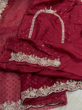 Partywear Red Organza Saree Indian saree