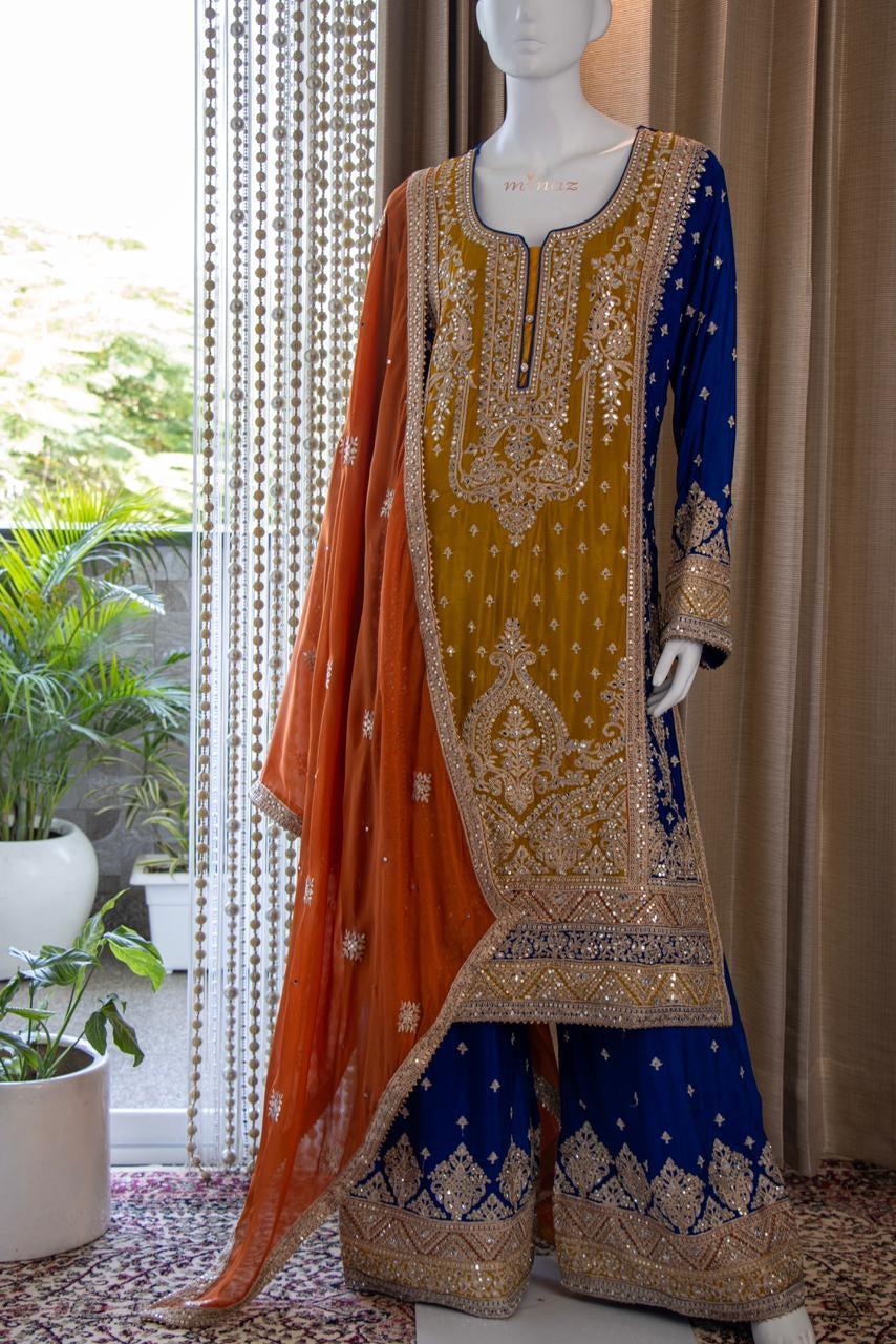 Pakistani inspired gharara Dress traditional dress - Saffronfashionindia