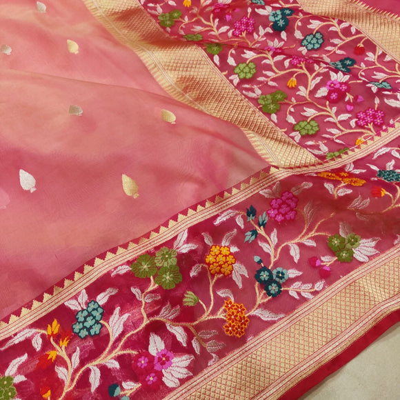 Avshika sarees Kora saree handwoven sari blouse SaffronFashion