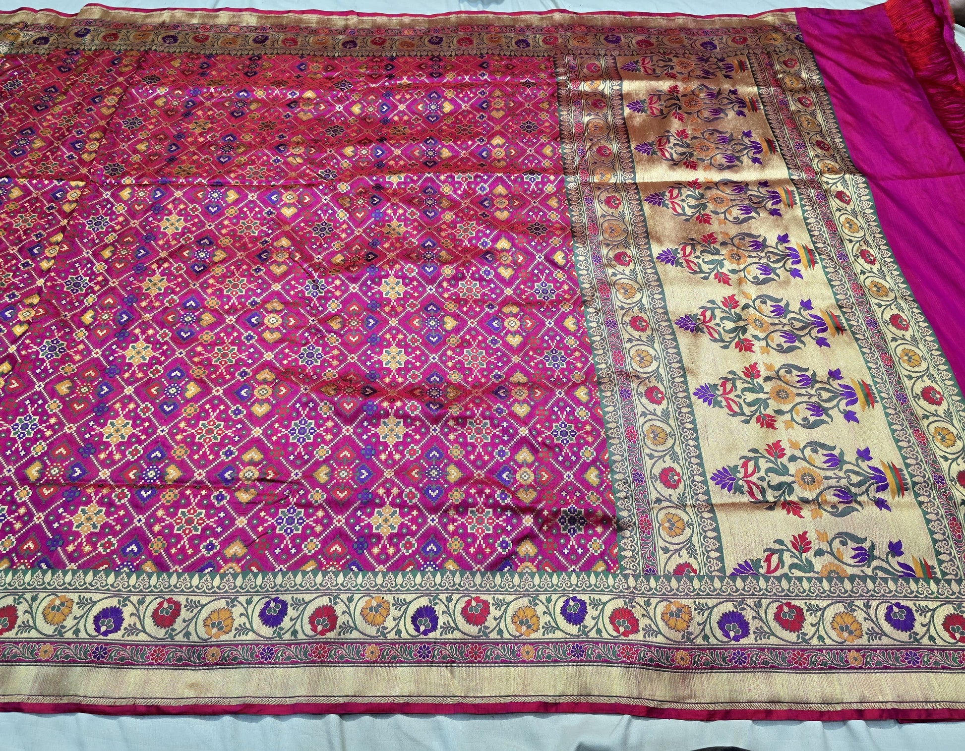 Indian saree Banarsi Katan silk saree Dhakai Jamdani sarees blouse SaffronFashion