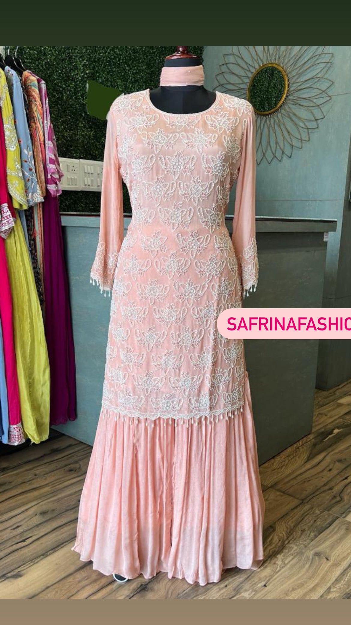 Vanilla kurta dress indowestern dress beautiful dress - Saffronfashionindia