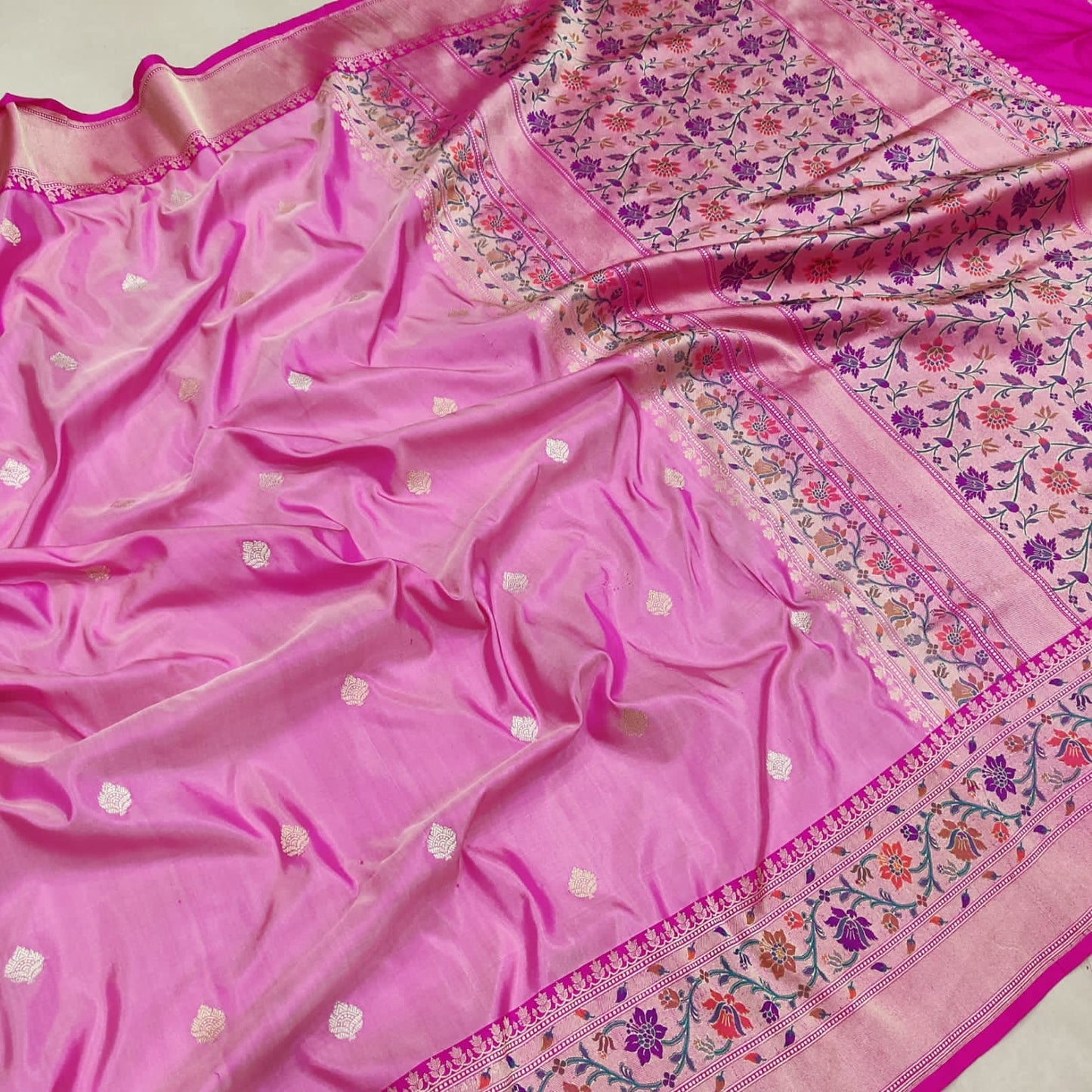 Paithani inspired Katan silk handwoven saree - Saffronfashionindia