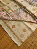 Embroidered Floral Tissue Silk Saree