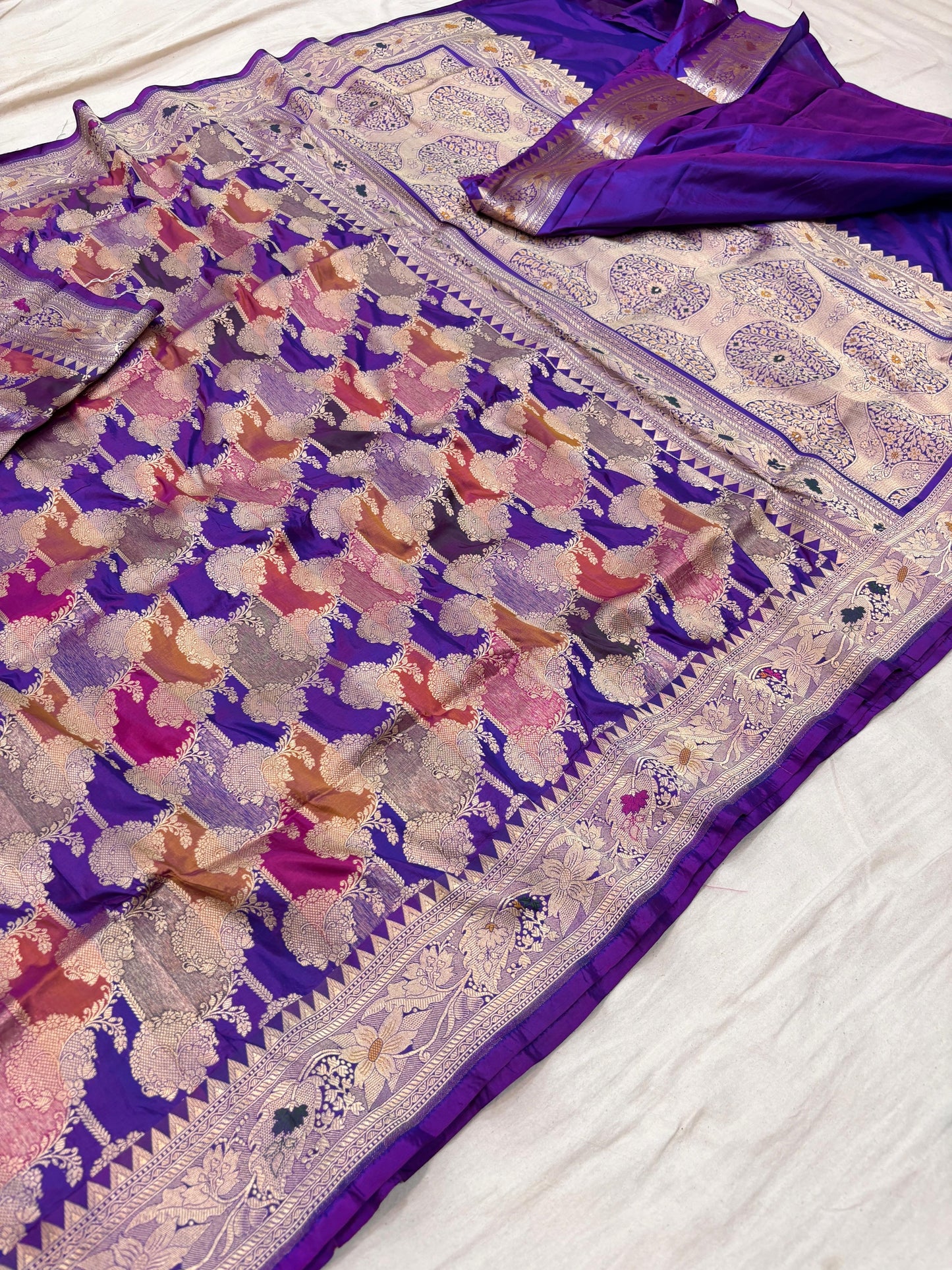 Handmade Banarsi saree rangers saree women sari blouse SaffronFashion