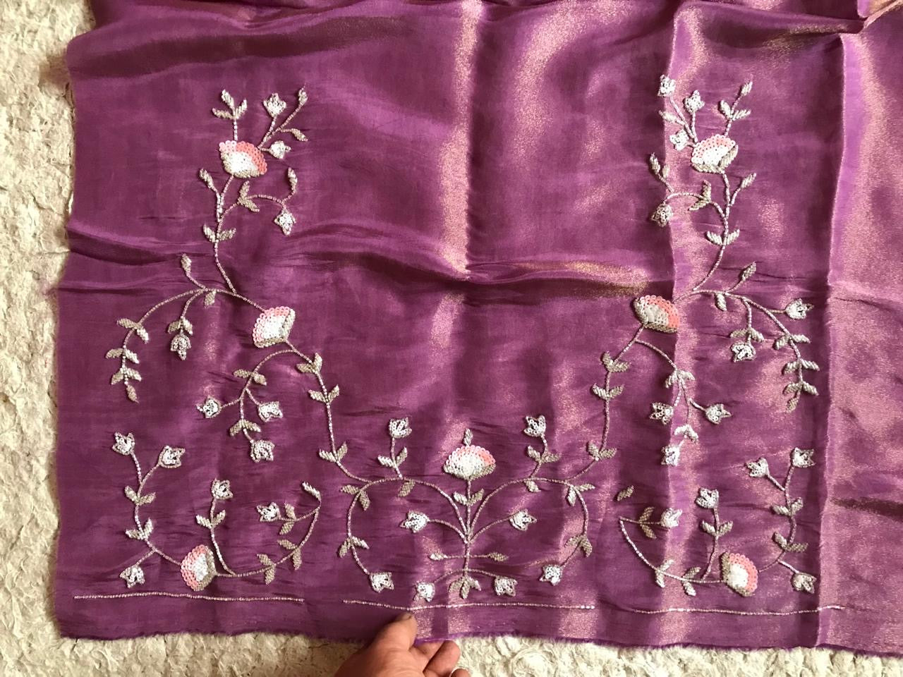 Shaded premium tissue silk saree organza sarees - Saffronfashionindia