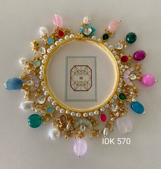 Ramaika Kundan beaded Bangle women kada - Saffronfashionindia