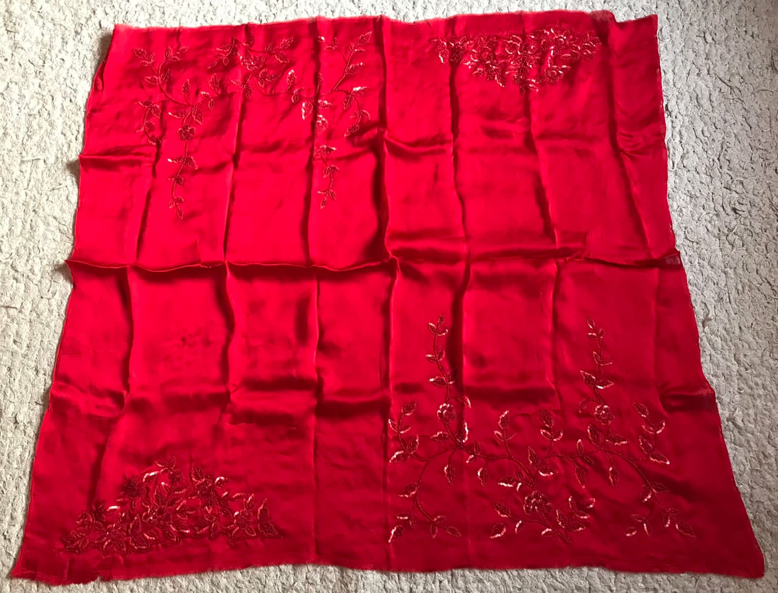 Red Satin Premium Silk Sarees luxury Saree - Saffronfashionindia