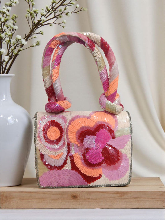 Petal flap bag cocktail purse women purse partywear bags Saffronfashionindia