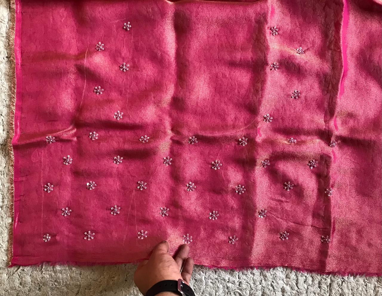 Banarsi tissue saree Organza saree Indian sari blouse - Saffronfashionindia