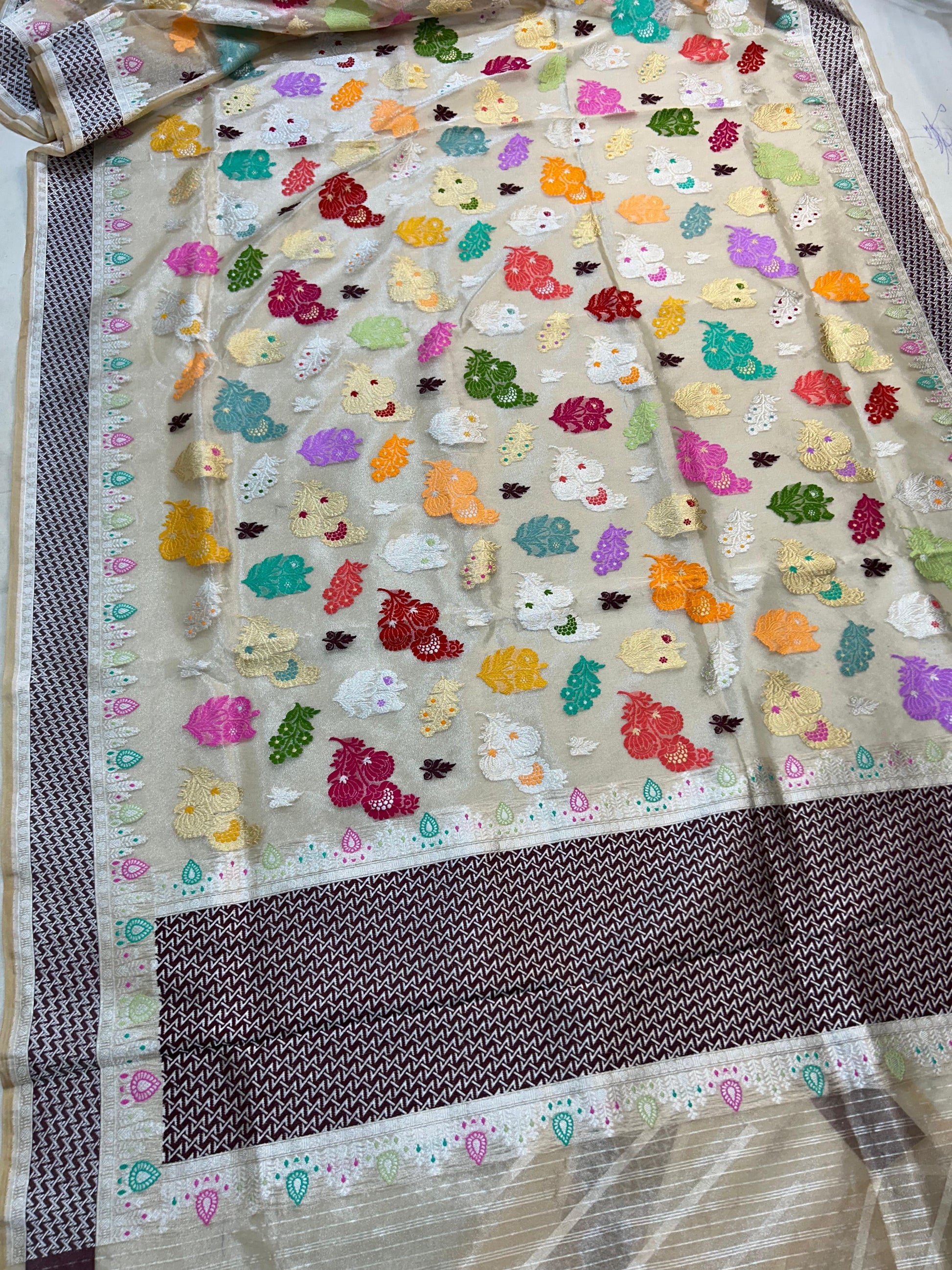 Subhanallah katan tissue saree Indian saree wedding sari SaffronFashion