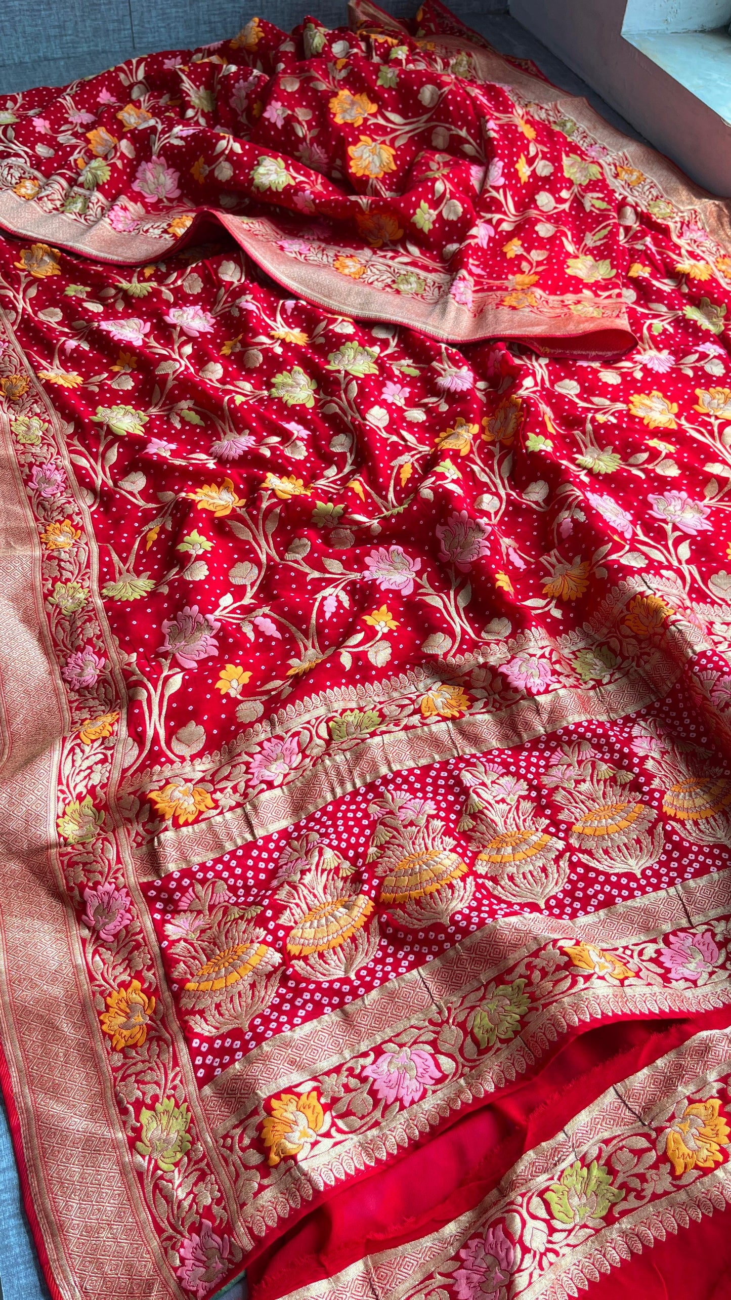 Muvish Khaddi Gorgette saree Indian sarees - Saffronfashionindia