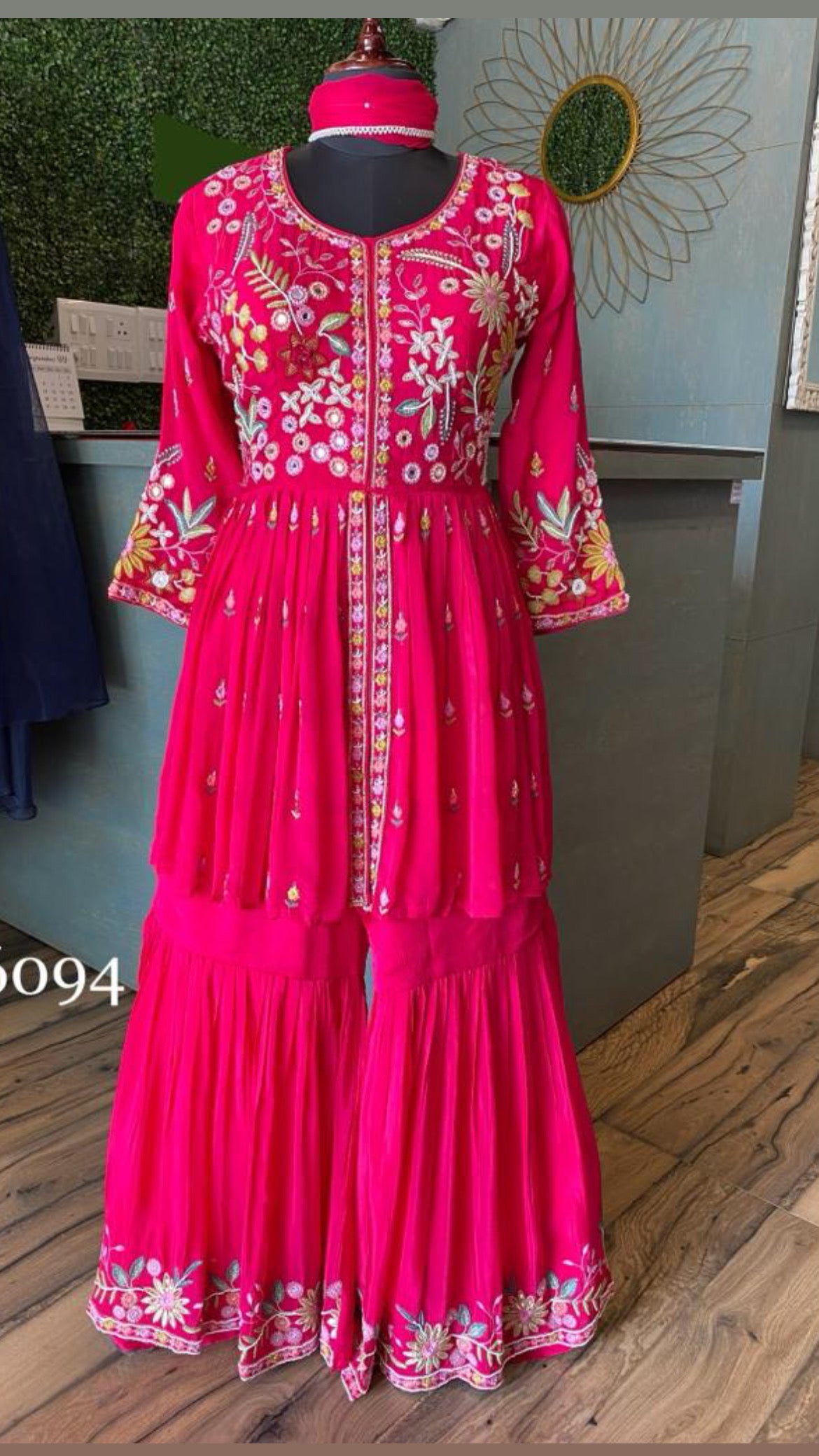 Pink Embroidered Gown Reception Partywear Dress - Saffronfashionindia