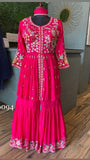 Pink Embroidered Gown Reception Partywear Dress