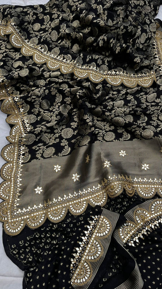 Sultana Khaddi Gorgette Saree Traditional Sarees - Saffronfashionindia