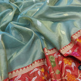 Aneha Tissue Handwoven Saree women sari