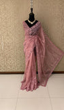 Elegant beautiful organza saree Partywear saree blouse reception saree