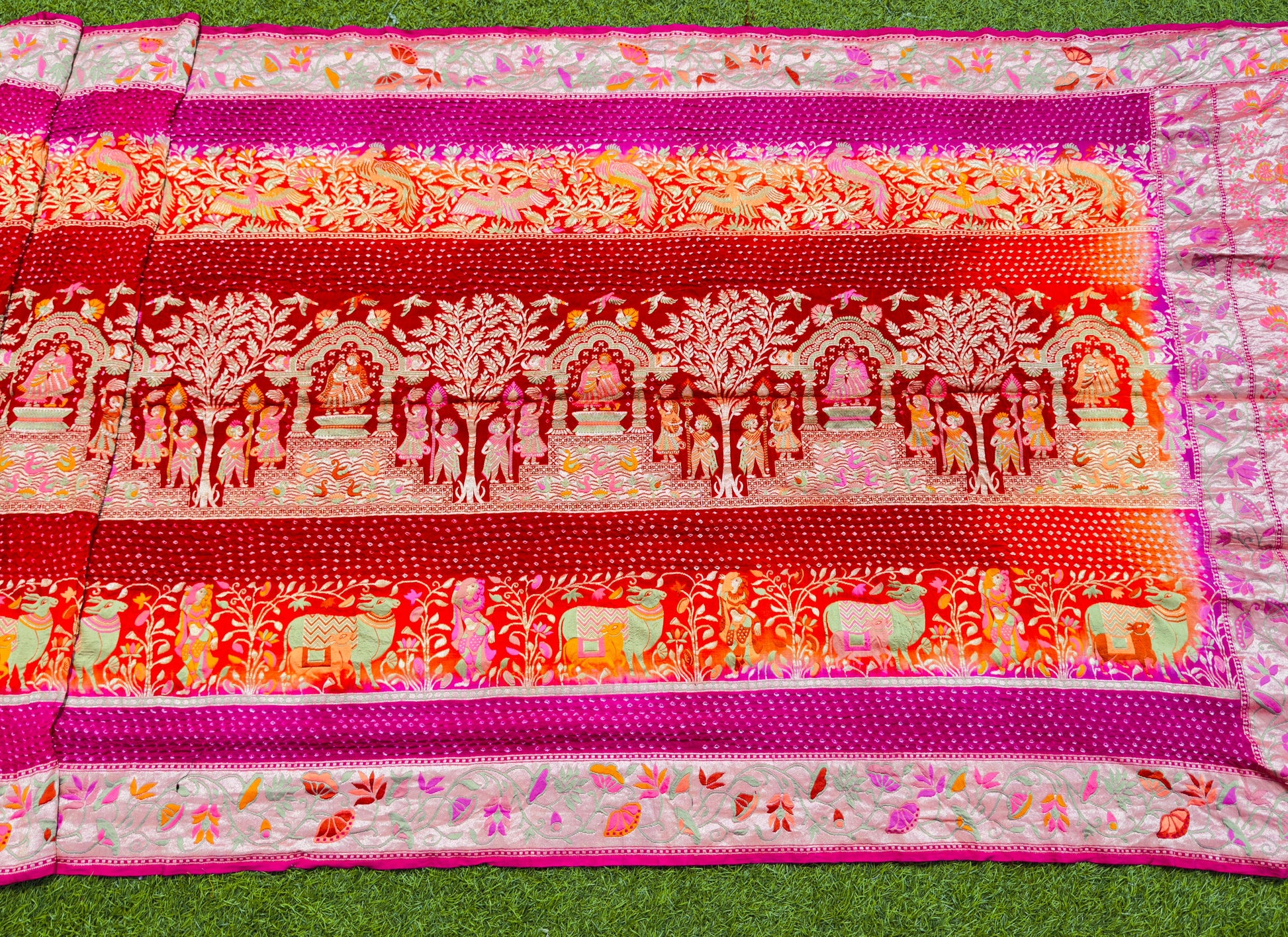 Banarsi meenakari saree Indian traditional sarees blouse SaffronFashion