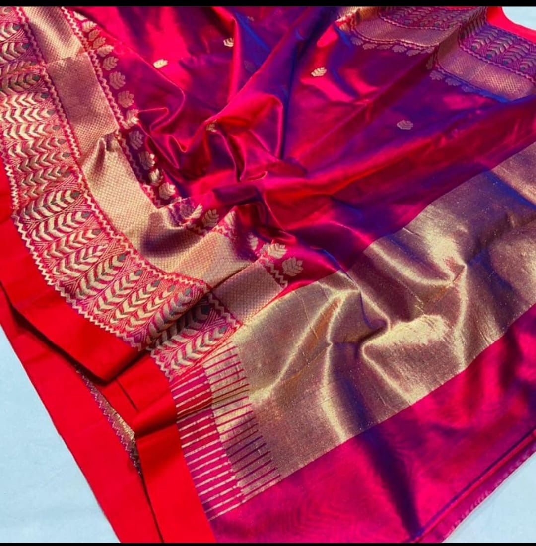 Vinisha Chanderi handloom saree pattu silk saree SaffronFashion
