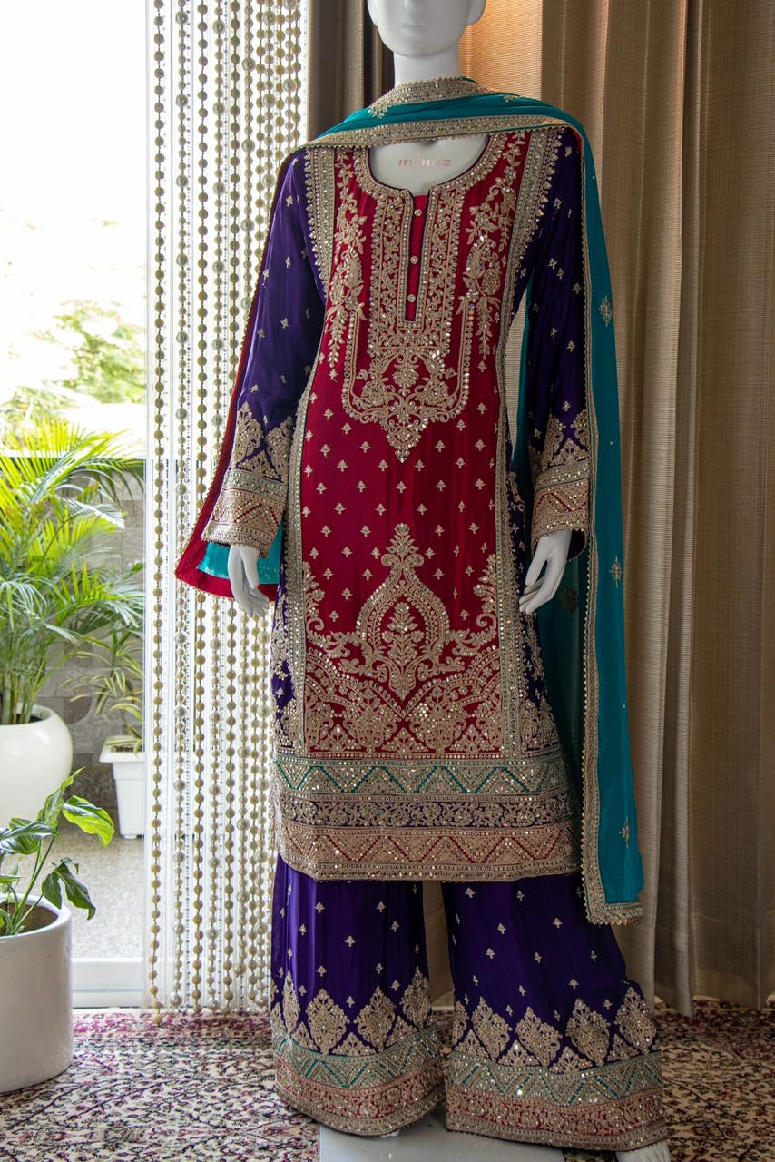 Pakistani inspired gharara Dress traditional dress - Saffronfashionindia